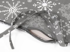 Podsedák s lemem - terra - vločky na šedé - 40x40 cm