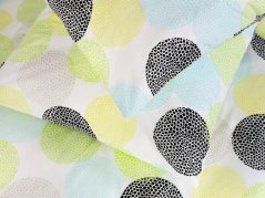 Bavlněné povlečení – stylizované kruhy mint./ žluté