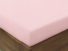 Bavlněné napínací prostěradlo - pudrově růžové